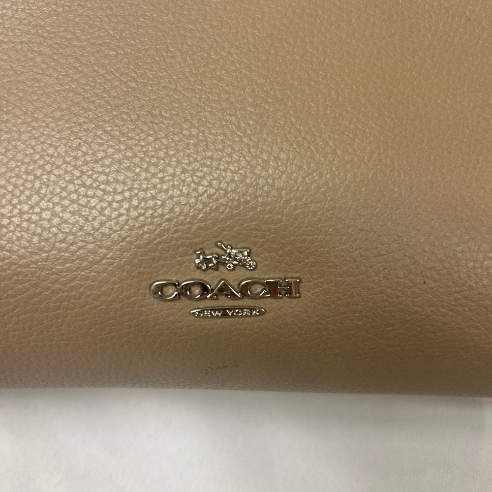 Coach Pebbled Leather Tote in Beige - Picture 3 of 16
